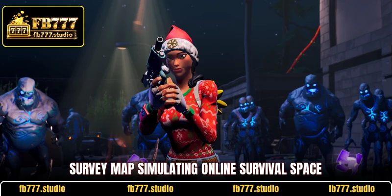 Survey map simulating online survival space