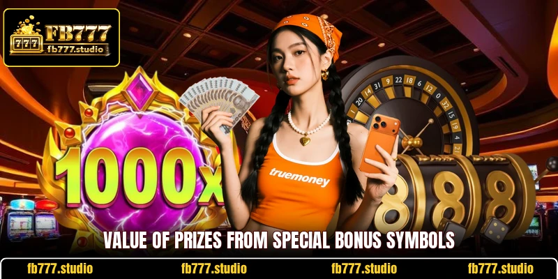 Value of prizes from special bonus symbols